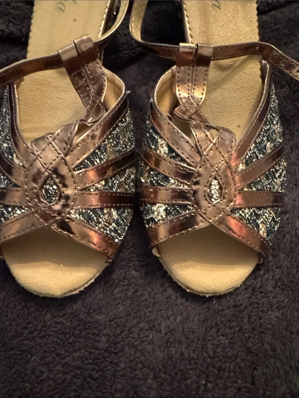 Latin Dance Shoe 2 Inches Thick Heel Open Toe Ballroom Salsa Evening Party
